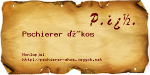 Pschierer Ákos névjegykártya